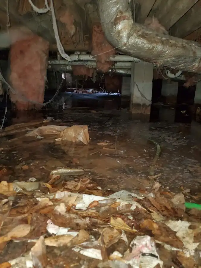 Crawl space flood assessment for Commercial Water Damage Restoration in Burrillville